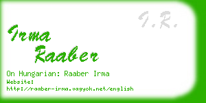 irma raaber business card